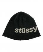 stussyステューシー）の古着「HELVETICA JACQUARD BEANIE」｜ブラック