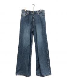 JOHN LAWRENCE SULLIVAN（ジョン ローレンス サリバン）の古着「WASHED DENIM WIDE PANTS」｜インディゴ