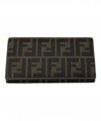 FENDIフェンディ）の古着「ズッカ柄2つ折りロングウォレット」｜ブラウン×ブラック