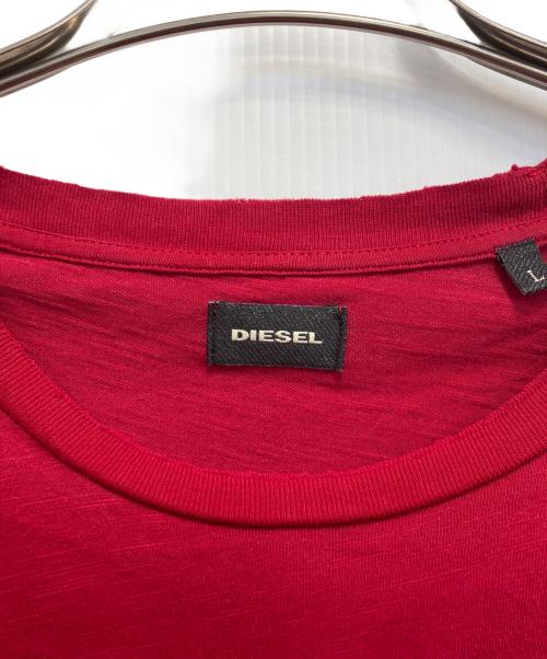 DIESEL（ディーゼル）DIESEL (ディーゼル) アートTシャツ レッド サイズ:Lの古着・服飾アイテム