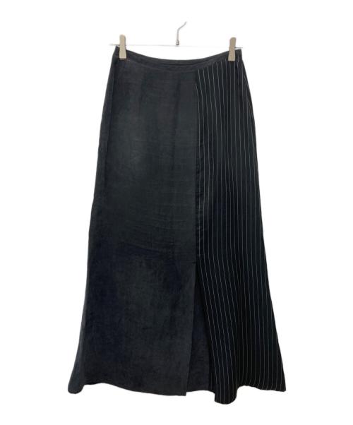MAISON SPECIAL（メゾンスペシャル）MAISON SPECIAL (メゾンスペシャル) Satin Docking Maxi Skirt ブラック サイズ:36の古着・服飾アイテム