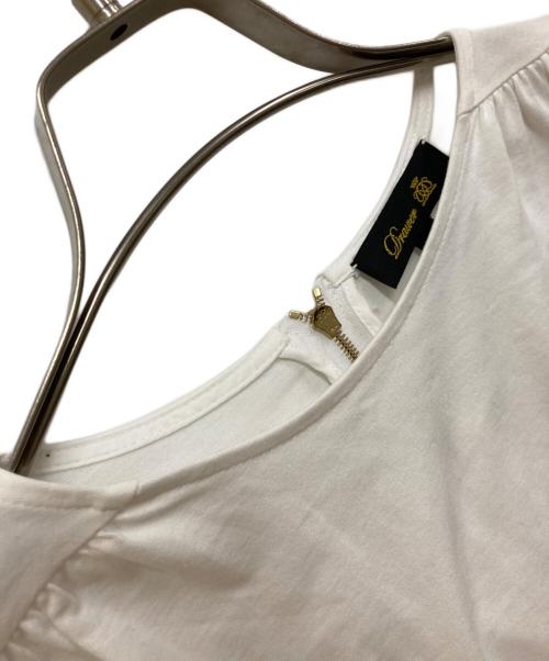 DRAWER（ドゥロワー）Drawer (ドゥロワー) コットン天竺バックジップクルーネックTEE ホワイト サイズ:１の古着・服飾アイテム