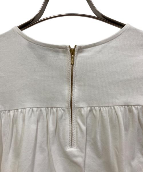 DRAWER（ドゥロワー）Drawer (ドゥロワー) コットン天竺バックジップクルーネックTEE ホワイト サイズ:１の古着・服飾アイテム