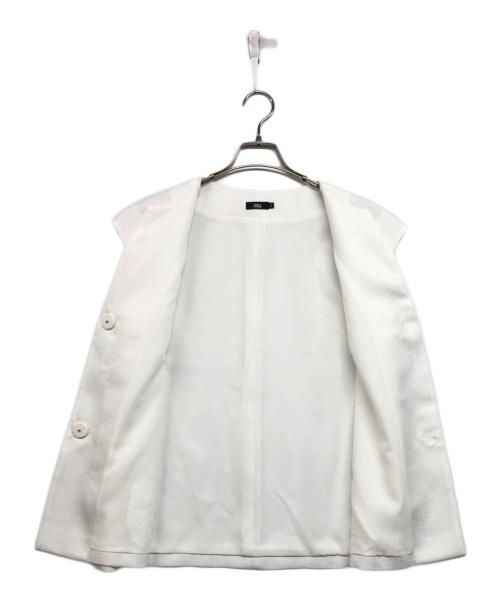 M・Fil（エムフィル）M・fil (エムフィル) バスケットリネーラノースリーブジャケット ホワイト サイズ:38の古着・服飾アイテム