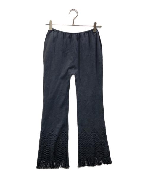 ISSEY MIYAKE（イッセイミヤケ）ISSEY MIYAKE (イッセイミヤケ) 裾フリンジメッシュパンツ グレー サイズ:2の古着・服飾アイテム