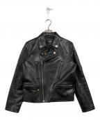 ART COMES FIRSTアートカムズファースト）の古着「ダブルライダースジャケット」｜ブラック