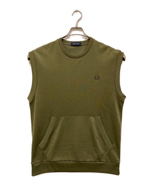 FRED PERRY（フレッドペリー）FRED PERRY (フレッドペリー) Tricot Tank Top/ベスト ユニフォームグリーン サイズ:Mの古着・服飾アイテム