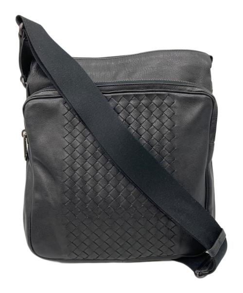 BOTTEGA VENETA（ボッテガベネタ）BOTTEGA VENETA (ボッテガベネタ) イントレチャートショルダーバッグ ブラックの古着・服飾アイテム