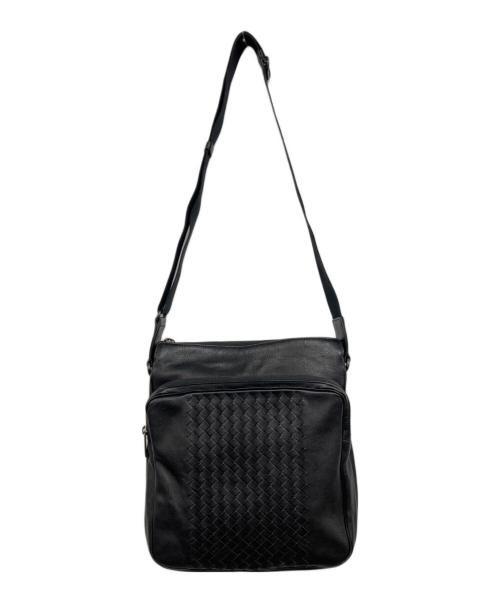 BOTTEGA VENETA（ボッテガベネタ）BOTTEGA VENETA (ボッテガベネタ) イントレチャートショルダーバッグ ブラックの古着・服飾アイテム