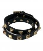 VALENTINOヴァレンティノ）の古着「スタッズブレスレット」｜ブラック×ゴールド