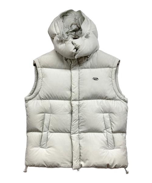 DIESEL（ディーゼル）DIESEL (ディーゼル) W-ROLFYS-SL　フード付ダウンベスト グレー サイズ:50の古着・服飾アイテム