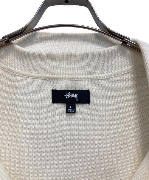 stussy（ステューシー）stussy (ステューシー) Perforated Swirl Knit Shirt アイボリー サイズ:Lの古着・服飾アイテム