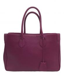 A.D.M.J.（エーディーエムジェイ）の古着「レザートートバッグ」｜パープル