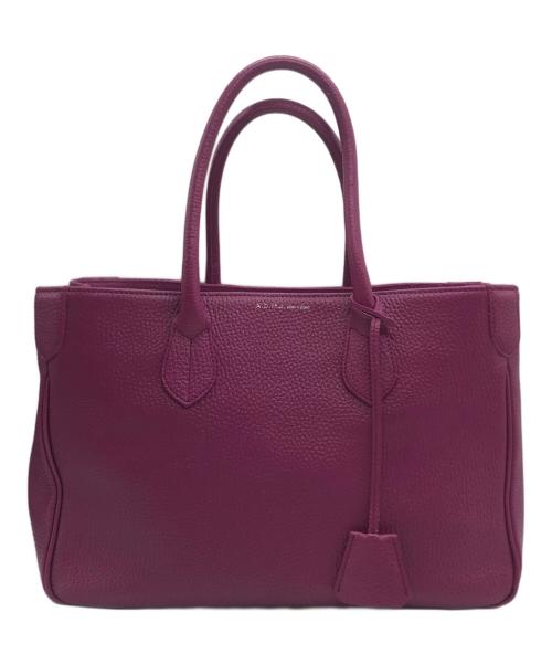 A.D.M.J.（エーディーエムジェイ）A.D.M.J. (エーディーエムジェイ) レザートートバッグ パープルの古着・服飾アイテム