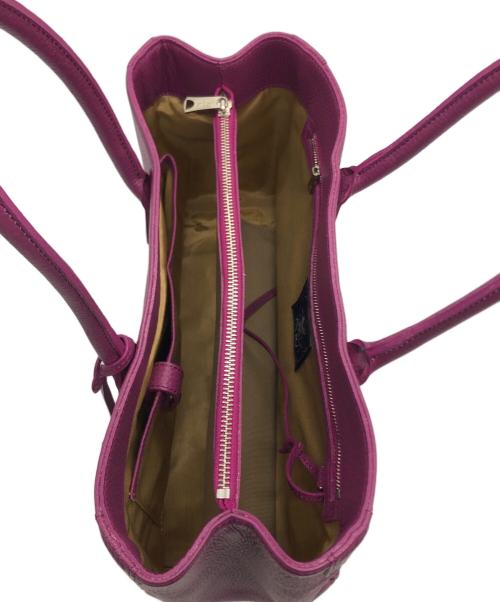 A.D.M.J.（エーディーエムジェイ）A.D.M.J. (エーディーエムジェイ) レザートートバッグ パープルの古着・服飾アイテム