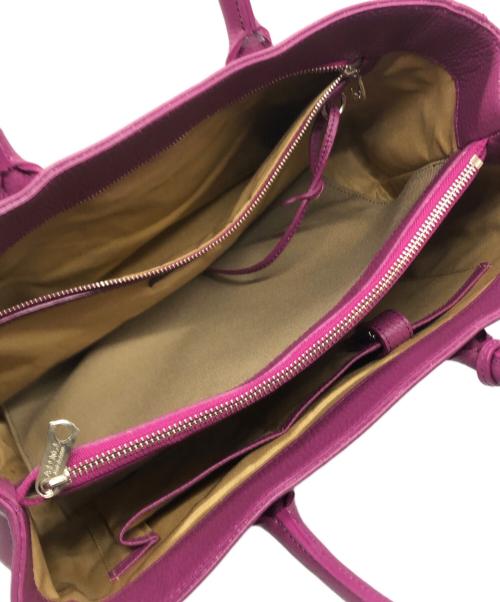 A.D.M.J.（エーディーエムジェイ）A.D.M.J. (エーディーエムジェイ) レザートートバッグ パープルの古着・服飾アイテム