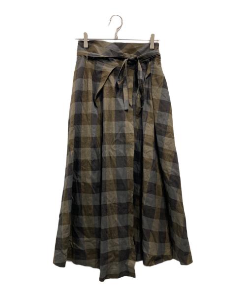 GASA*（ガサ）GASA* (ガサ) チェックスカート ブラウン×ブラック サイズ:Freeの古着・服飾アイテム