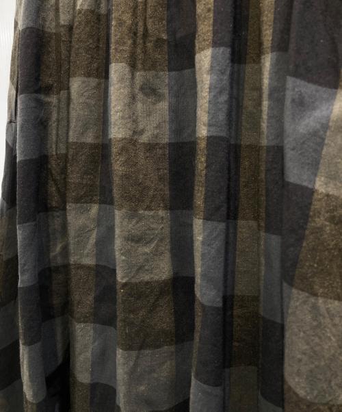 GASA*（ガサ）GASA* (ガサ) チェックスカート ブラウン×ブラック サイズ:Freeの古着・服飾アイテム