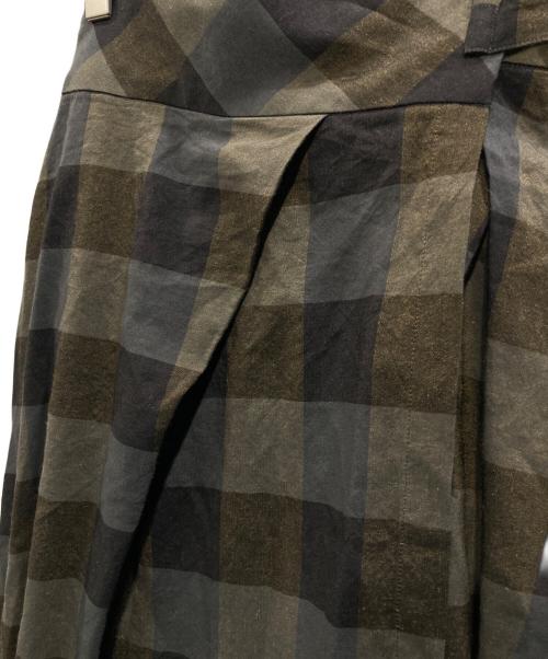 GASA*（ガサ）GASA* (ガサ) チェックスカート ブラウン×ブラック サイズ:Freeの古着・服飾アイテム