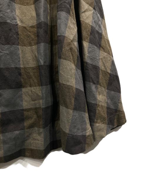 GASA*（ガサ）GASA* (ガサ) チェックスカート ブラウン×ブラック サイズ:Freeの古着・服飾アイテム