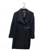 Salvatore Ferragamoサルヴァトーレ フェラガモ）の古着「フロントベルテッドニットコート」｜ブラック