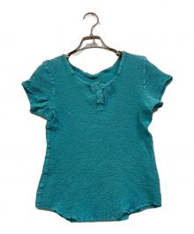 me ISSEY MIYAKE（ミーイッセイ ミヤケ）の古着「シャーリング半袖カットソー」｜スカイブルー