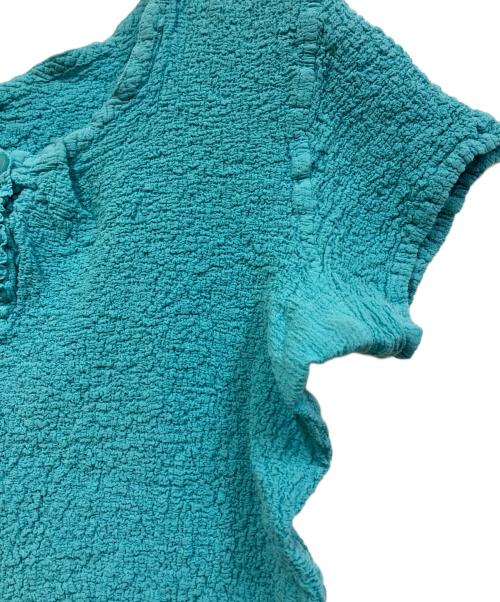 me ISSEY MIYAKE（ミーイッセイ ミヤケ）me ISSEY MIYAKE (ミーイッセイ ミヤケ) シャーリング半袖カットソー スカイブルー サイズ:不明の古着・服飾アイテム