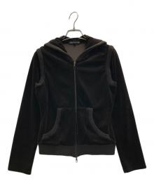 FOXEY NEWYORK（フォクシーニューヨーク）の古着「アームデタッチャブルベロアパーカー」｜ブラウン