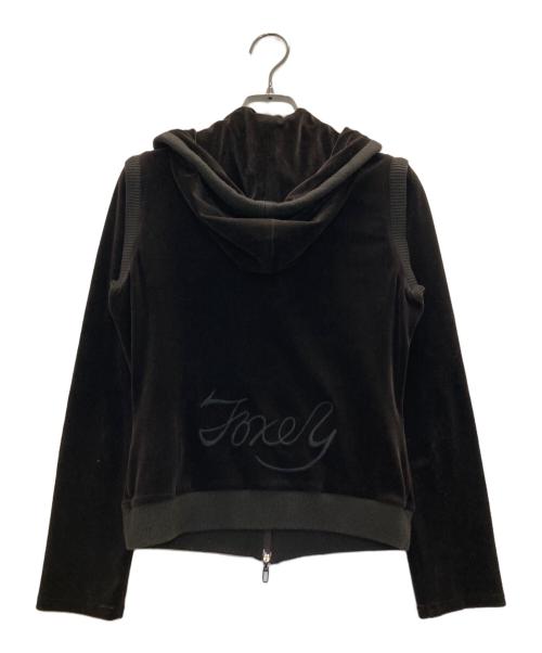 FOXEY NEWYORK（フォクシーニューヨーク）FOXEY NEWYORK (フォクシーニューヨーク) アームデタッチャブルベロアパーカー ブラウン サイズ:40の古着・服飾アイテム