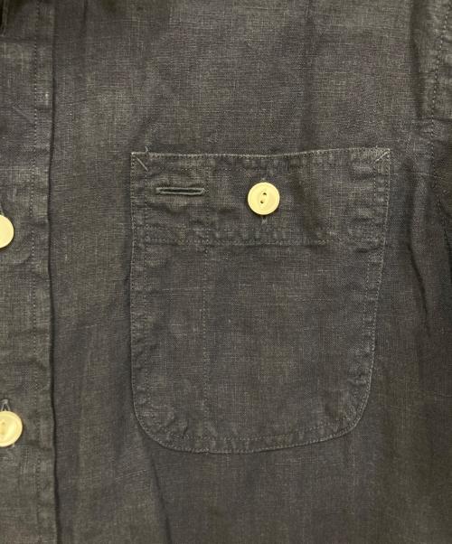 POLO RALPH LAUREN（ポロ・ラルフローレン）POLO RALPH LAUREN (ポロ・ラルフローレン) リネン混バンドカラーシャツ ブルー サイズ:SIZE XSの古着・服飾アイテム