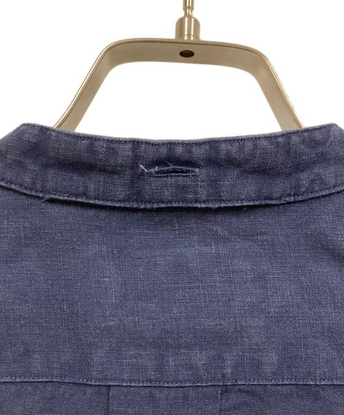 POLO RALPH LAUREN（ポロ・ラルフローレン）POLO RALPH LAUREN (ポロ・ラルフローレン) リネン混バンドカラーシャツ ブルー サイズ:SIZE XSの古着・服飾アイテム