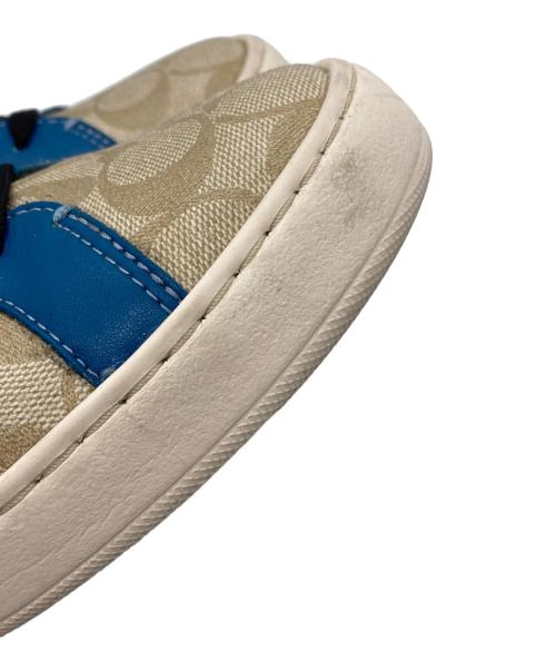 COACH（コーチ）COACH (コーチ) クリップ ハイ トップ スニーカー・シグネチャー キャンバス ベージュ サイズ:US8Dの古着・服飾アイテム