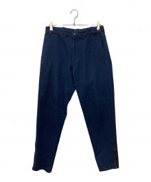 ISSEY MIYAKE（イッセイミヤケ）の古着「コットンツイルサイドジップテーパードパンツ」｜ネイビー