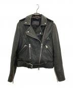 ALL SAINTSオールセインツ）の古着「シープレザーダブルライダースジャケット」｜ブラック