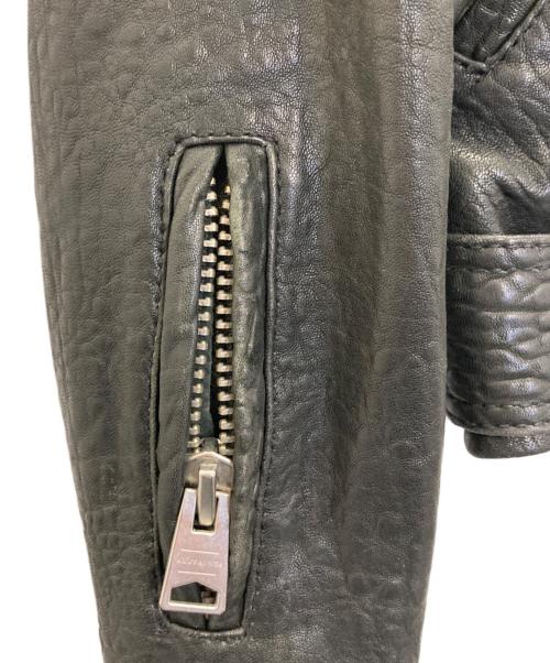 ALL SAINTS（オールセインツ）ALL SAINTS (オールセインツ) シープレザーダブルライダースジャケット ブラック サイズ:4の古着・服飾アイテム