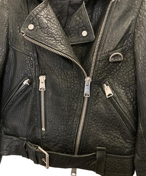 ALL SAINTS（オールセインツ）ALL SAINTS (オールセインツ) シープレザーダブルライダースジャケット ブラック サイズ:4の古着・服飾アイテム