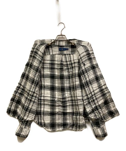 POLO RALPH LAUREN（ポロ・ラルフローレン）POLO RALPH LAUREN (ポロ・ラルフローレン) リネンシャツ ホワイト×ブラック サイズ:Lの古着・服飾アイテム