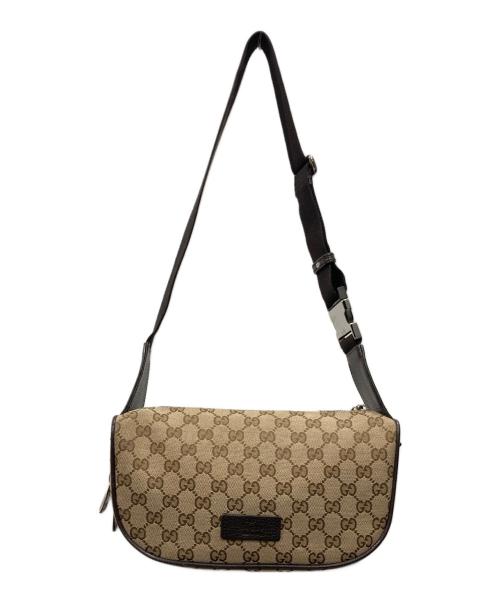 GUCCI（グッチ）GUCCI (グッチ) GGキャンバスウエストバッグ ブラウンの古着・服飾アイテム