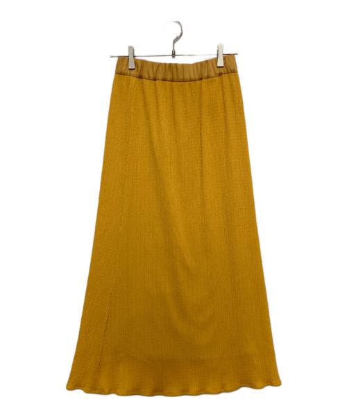 MACPHEE（マカフィー）MACPHEE (マカフィー) ポリエステルコットン Aラインロングスカート イエロー サイズ:36の古着・服飾アイテム