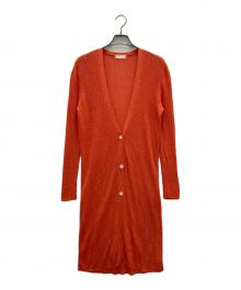 BALLSEY（ボールジィ）の古着「ペーパーリネン ロングカーディガン」｜オレンジ