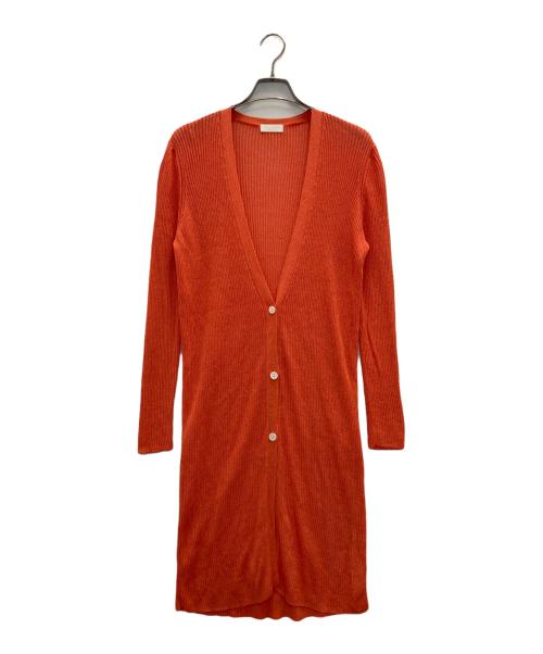 BALLSEY（ボールジィ）BALLSEY (ボールジィ) ペーパーリネン ロングカーディガン オレンジ サイズ:Sの古着・服飾アイテム