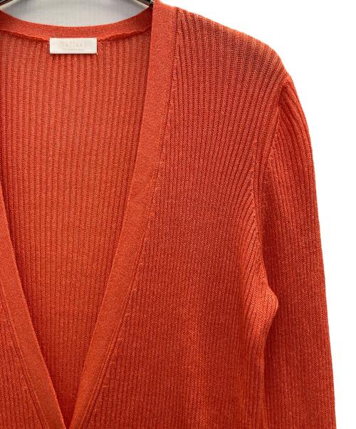 BALLSEY（ボールジィ）BALLSEY (ボールジィ) ペーパーリネン ロングカーディガン オレンジ サイズ:Sの古着・服飾アイテム