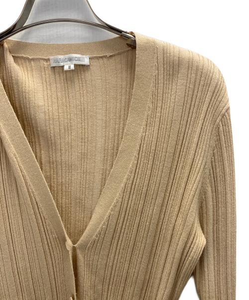 NARA CAMICIE（ナラカミーチェ）NARA CAMICIE (ナラカミーチェ) ラメリブカーディガン ベージュ サイズ:2の古着・服飾アイテム