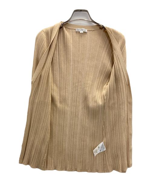 NARA CAMICIE（ナラカミーチェ）NARA CAMICIE (ナラカミーチェ) ラメリブカーディガン ベージュ サイズ:2の古着・服飾アイテム