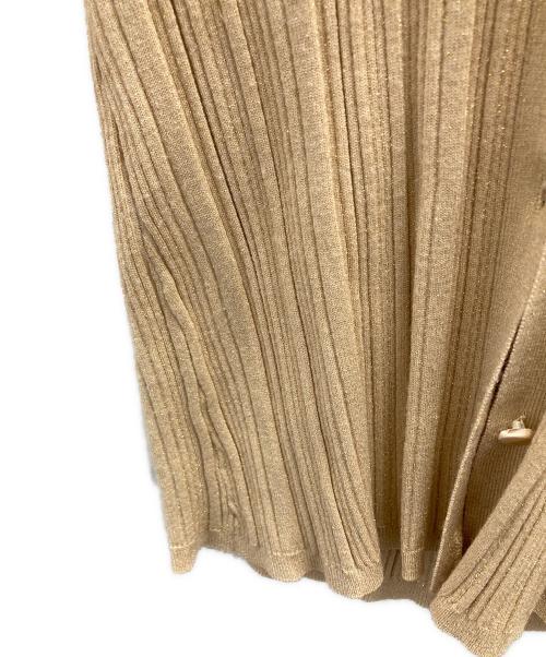 NARA CAMICIE（ナラカミーチェ）NARA CAMICIE (ナラカミーチェ) ラメリブカーディガン ベージュ サイズ:2の古着・服飾アイテム