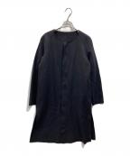 GALERIE VIEギャルリーヴィー）の古着「カシミヤ混ノーカラーフロントジップコート」｜ネイビー