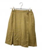 Christian Dior Sportsクリスチャン ディオールスポーツ）の古着「チェックプリーツスカート」｜イエロー