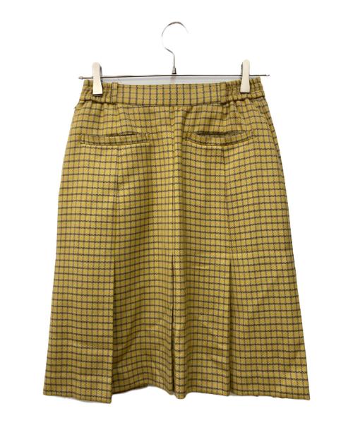 Christian Dior Sports（クリスチャン ディオールスポーツ）Christian Dior Sports (クリスチャン ディオールスポーツ) チェックプリーツスカート イエロー サイズ:不明の古着・服飾アイテム