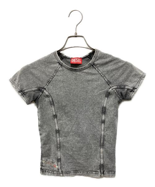 DIESEL（ディーゼル）DIESEL (ディーゼル) フェード加工ミニカットソー グレー サイズ:XSの古着・服飾アイテム