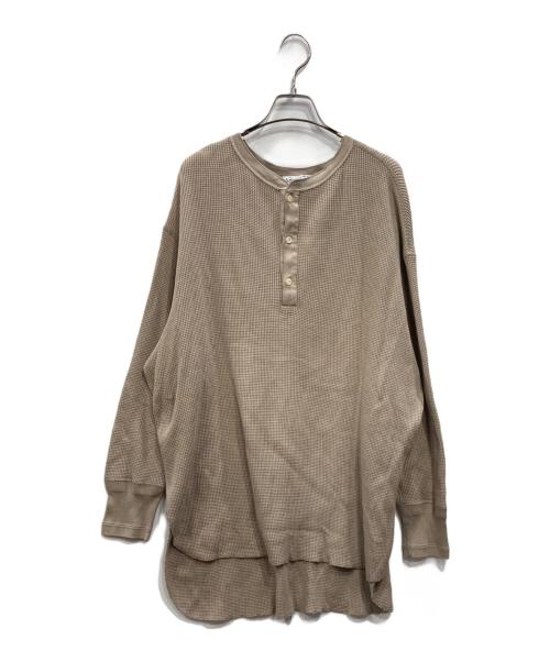 Americana（アメリカーナ）Americana (アメリカーナ) サーマルヘンリーネックカットソー ベージュ サイズ:不明の古着・服飾アイテム